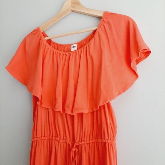 OLD NAVY Ruffle-Trim Swim Off-Shoulder Romper Pink Sz S Flawed - Picture 5 of 16